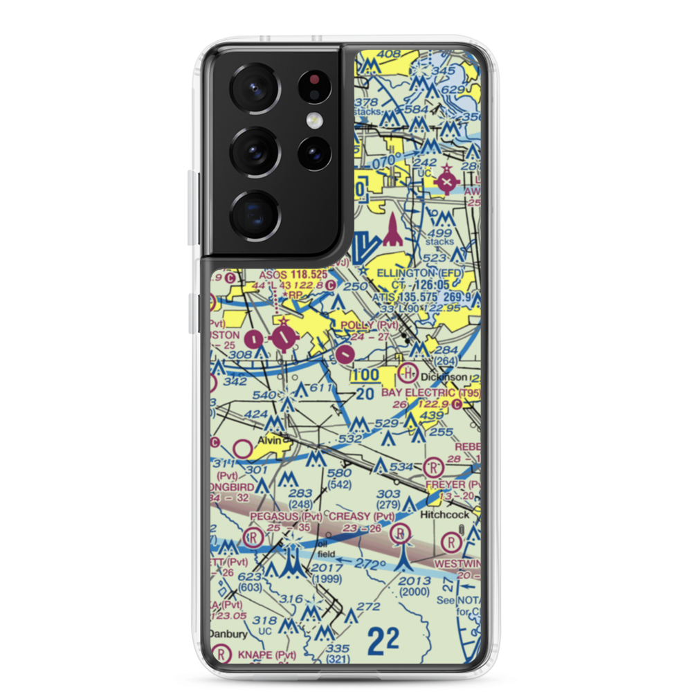 Polly Ranch Airport (7XS0) VFR Sectional Samsung Case Samsung Galaxy S21 Ultra model shown