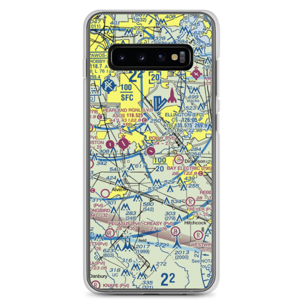 Polly Ranch Airport (7XS0) VFR Sectional Samsung Case Samsung Galaxy S10+ model shown