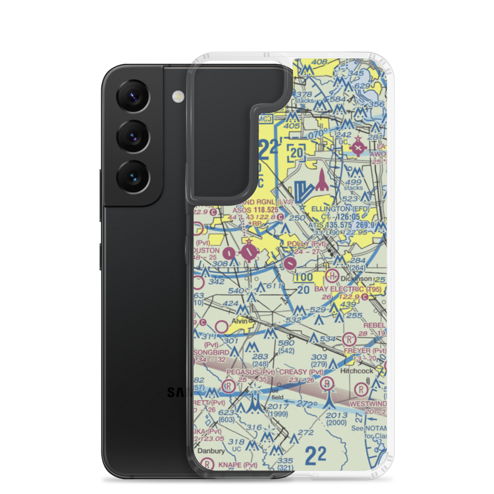 Polly Ranch Airport (7XS0) VFR Sectional Samsung Case Samsung Galaxy S22 model shown