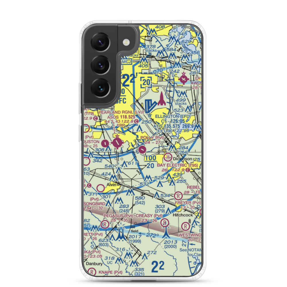 Polly Ranch Airport (7XS0) VFR Sectional Samsung Case Samsung Galaxy S22 Plus model shown