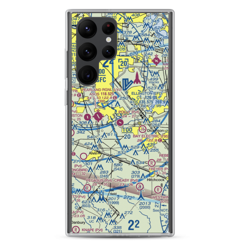 Polly Ranch Airport (7XS0) VFR Sectional Samsung Case Samsung Galaxy S22 Ultra model shown