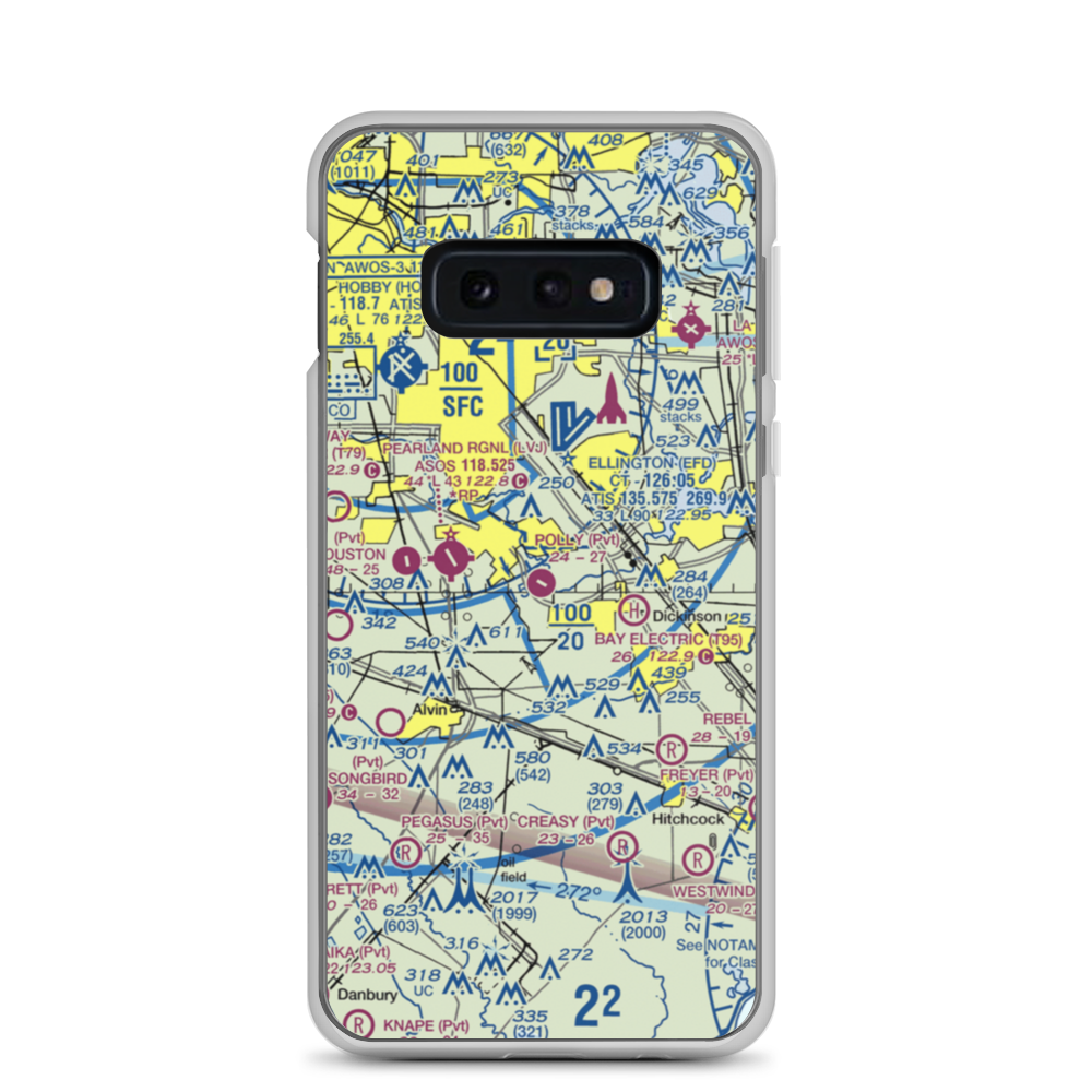 Polly Ranch Airport (7XS0) VFR Sectional Samsung Case Samsung Galaxy S10e model shown