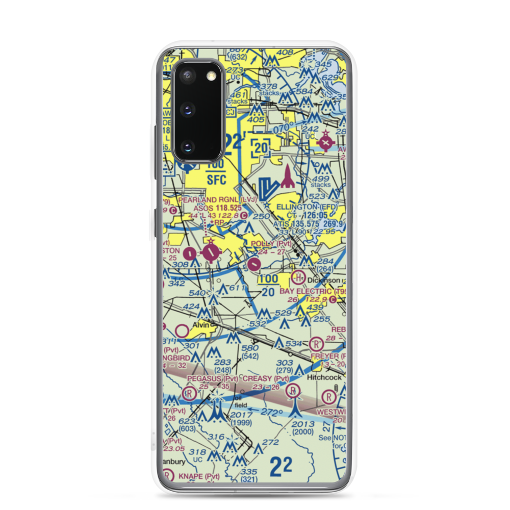 Polly Ranch Airport (7XS0) VFR Sectional Samsung Case Samsung Galaxy S20 model shown