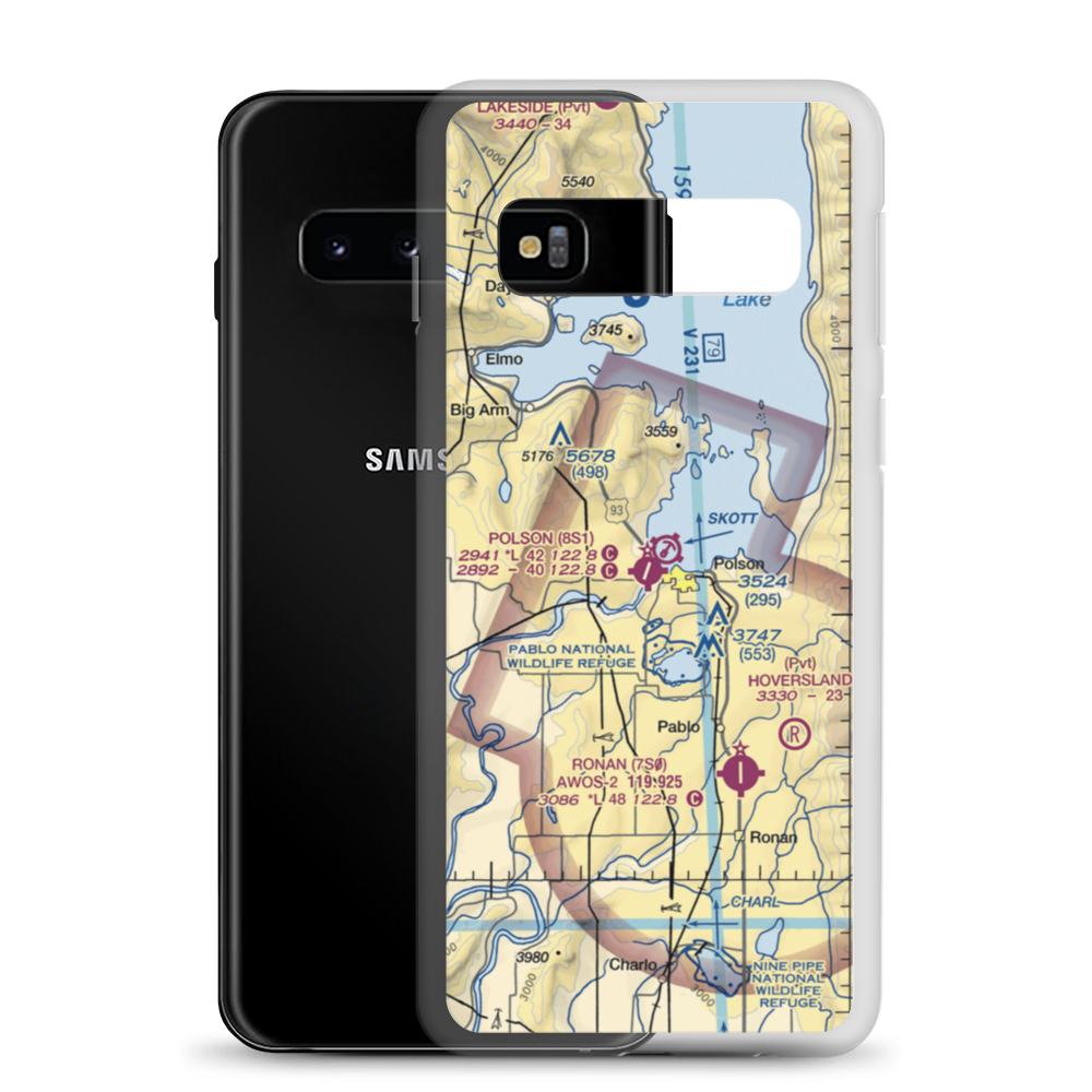 Polson Airport (8S1) VFR Sectional Samsung Case Samsung Galaxy S10 model shown