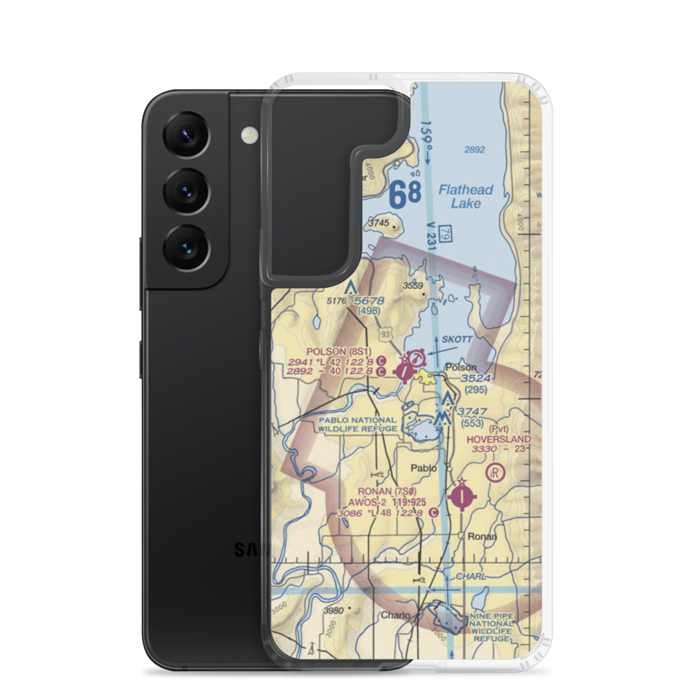 Polson Airport (8S1) VFR Sectional Samsung Case Samsung Galaxy S22 model shown