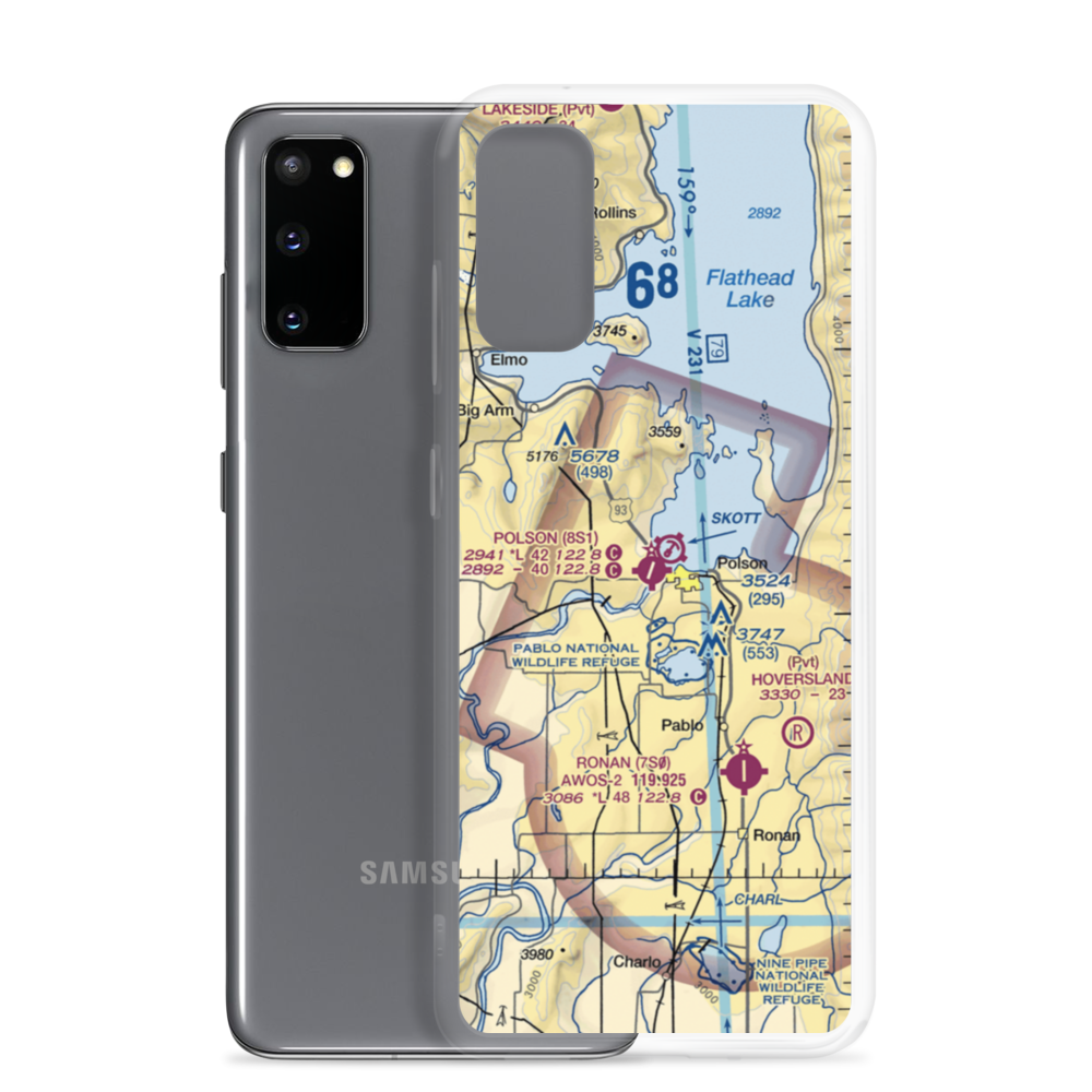 Polson Airport (8S1) VFR Sectional Samsung Case Samsung Galaxy S20 model shown