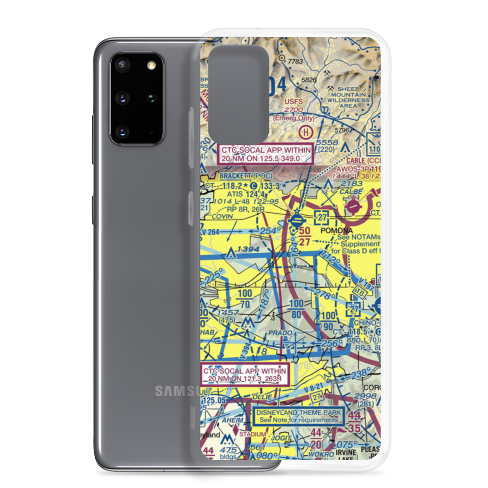 Pomona Police Department Heliport (98L) VFR Sectional Samsung Case Samsung Galaxy S20 Plus model shown