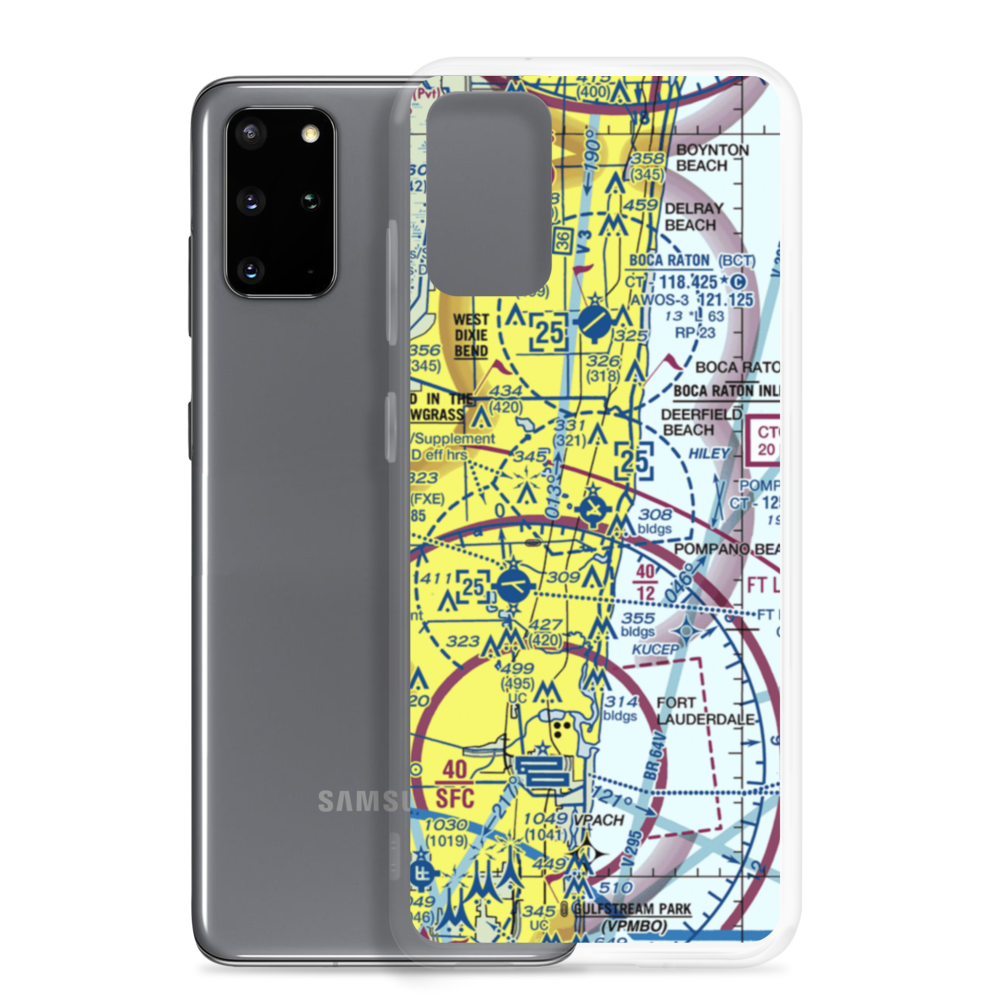 Pompano Beach Airpark (PMP) VFR Sectional Samsung Case Samsung Galaxy S20 Plus model shown