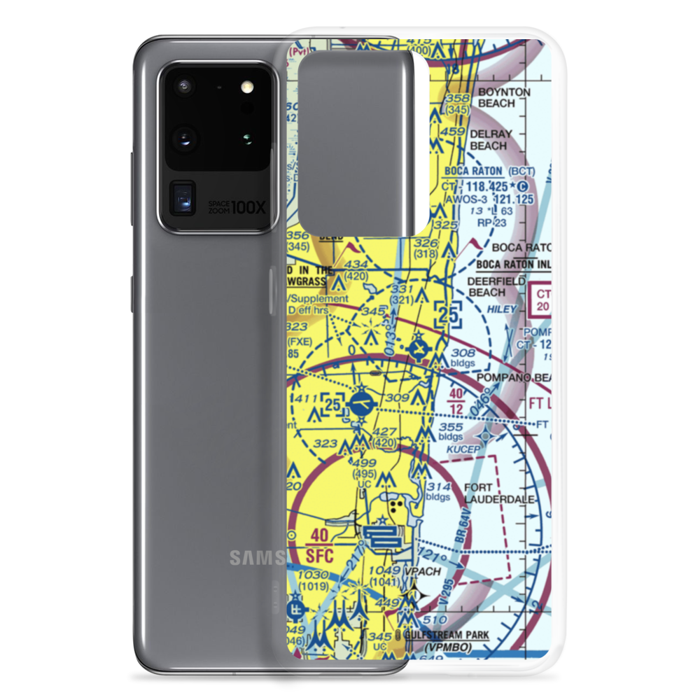Pompano Beach Airpark (PMP) VFR Sectional Samsung Case Samsung Galaxy S20 Ultra model shown