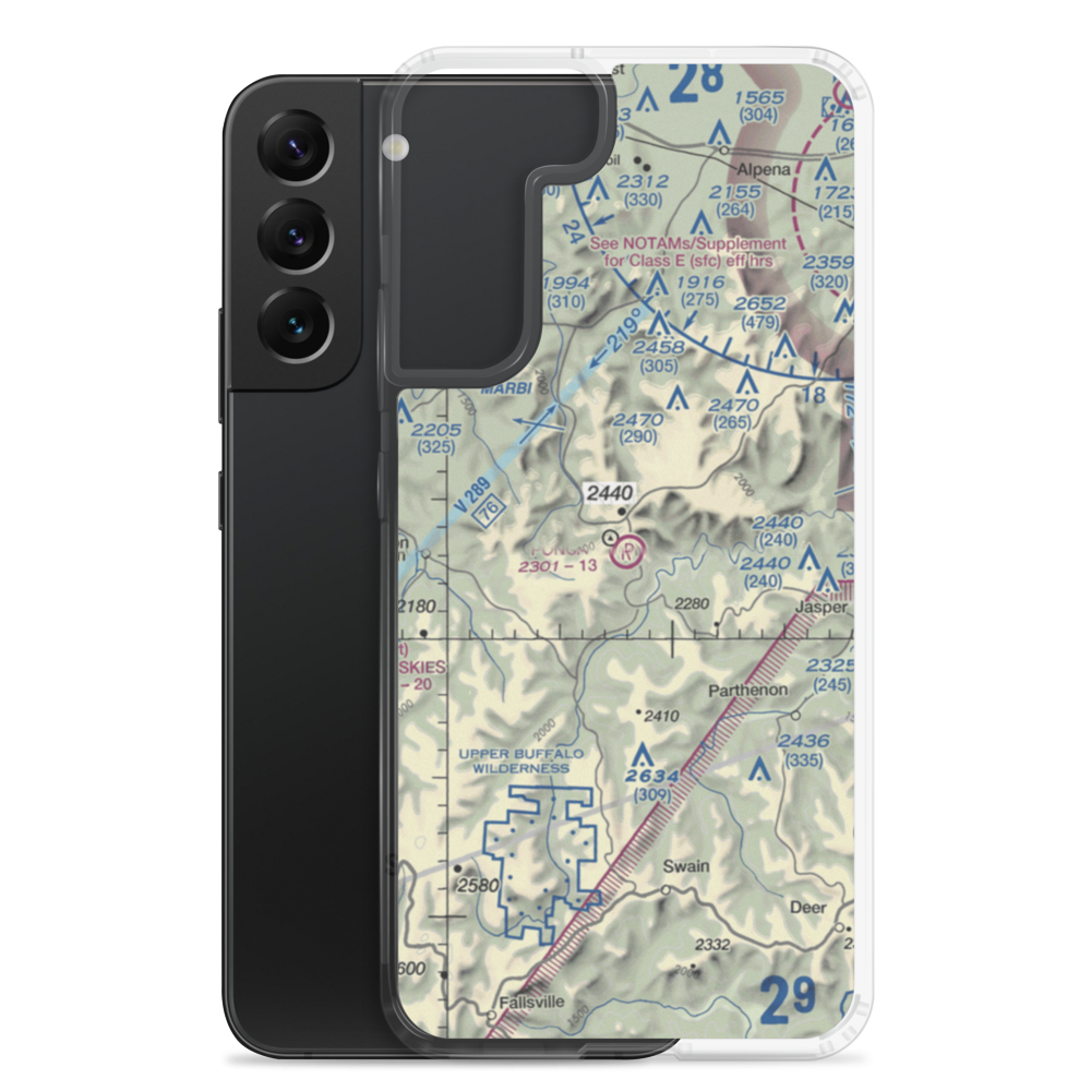 Ponca Int Airport (37AR) VFR Sectional Samsung Case Samsung Galaxy S22 Plus model shown
