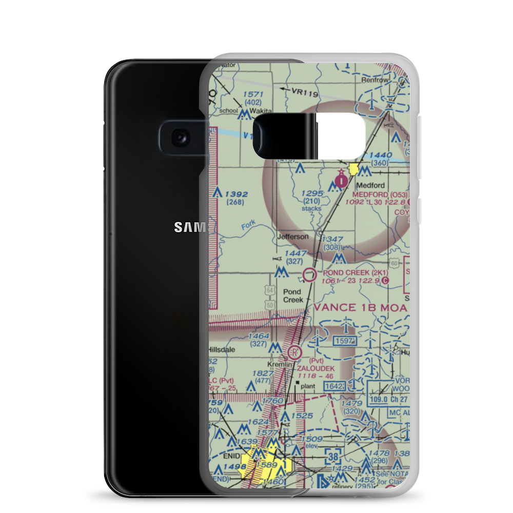Pond Creek Municipal Airport (2K1) VFR Sectional Samsung Case Samsung Galaxy S10e model shown
