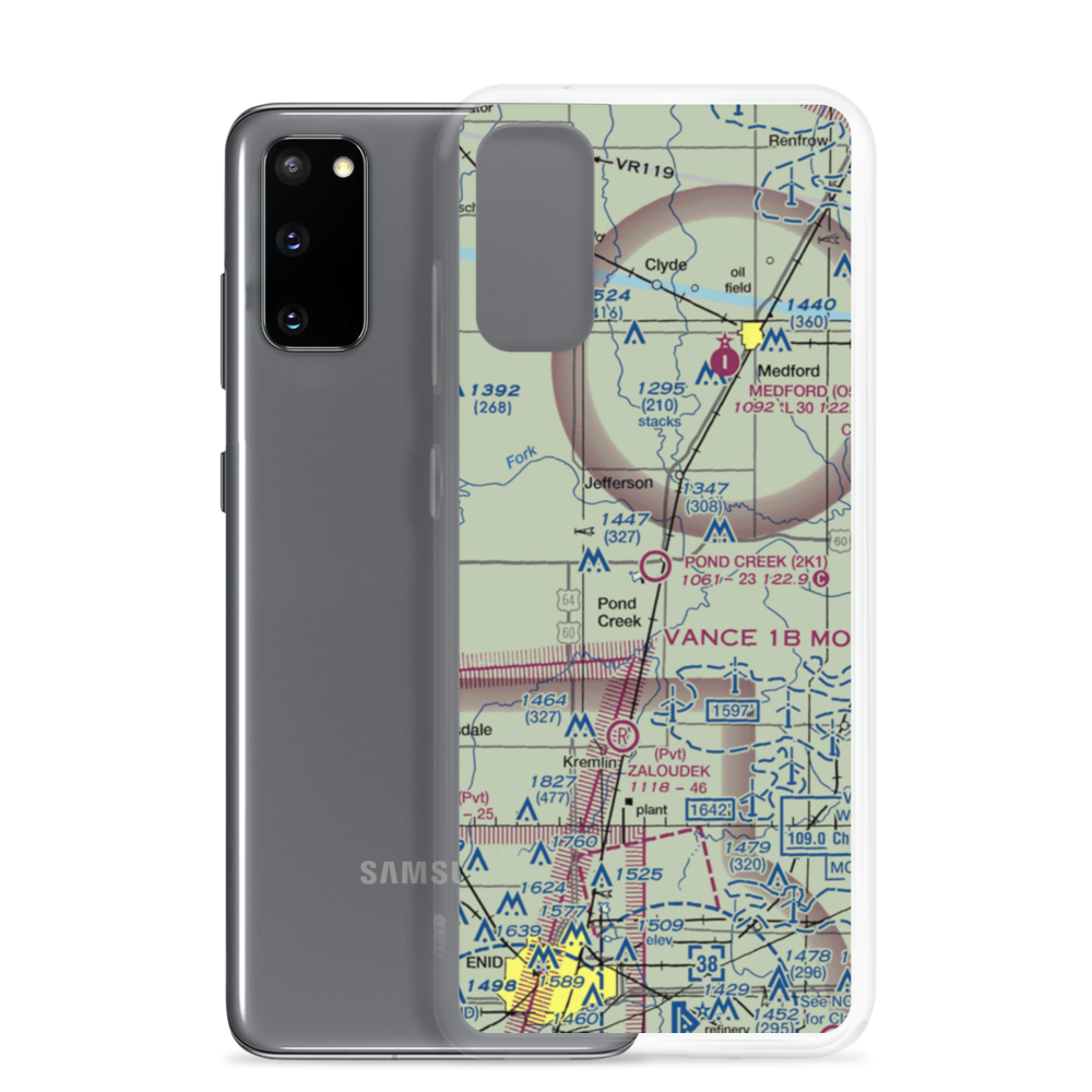 Pond Creek Municipal Airport (2K1) VFR Sectional Samsung Case Samsung Galaxy S20 model shown