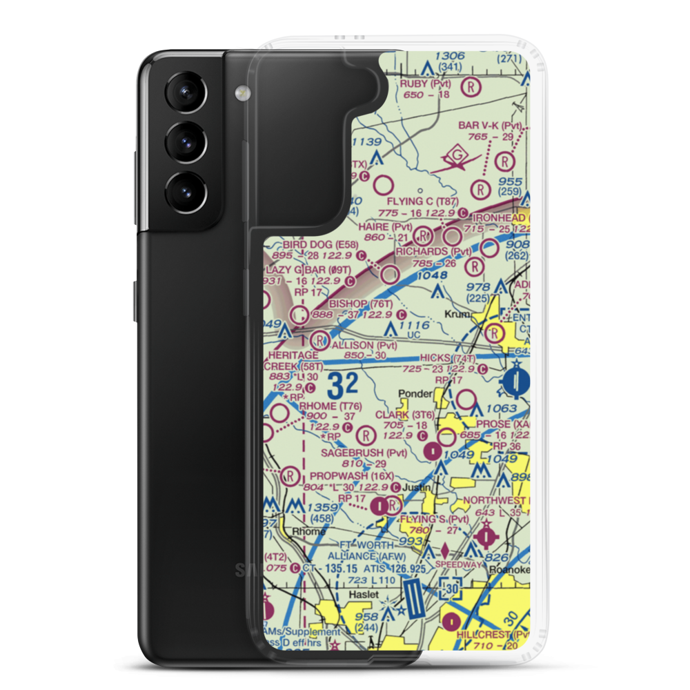Ponderosa Field (XA10) VFR Sectional Samsung Case Samsung Galaxy S21 Plus model shown