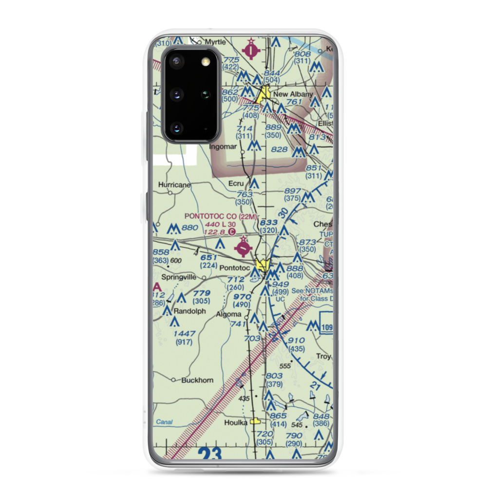 Pontotoc County Airport (22M) VFR Sectional Samsung Case Samsung Galaxy S20 Plus model shown