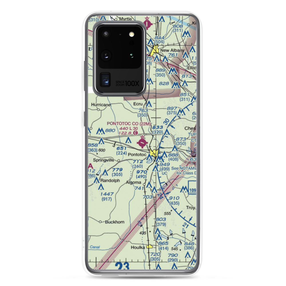Pontotoc County Airport (22M) VFR Sectional Samsung Case Samsung Galaxy S20 Ultra model shown