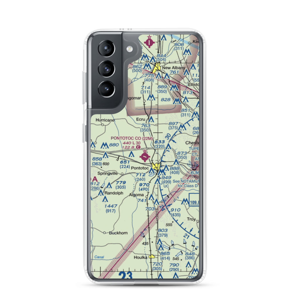 Pontotoc County Airport (22M) VFR Sectional Samsung Case Samsung Galaxy S21 model shown