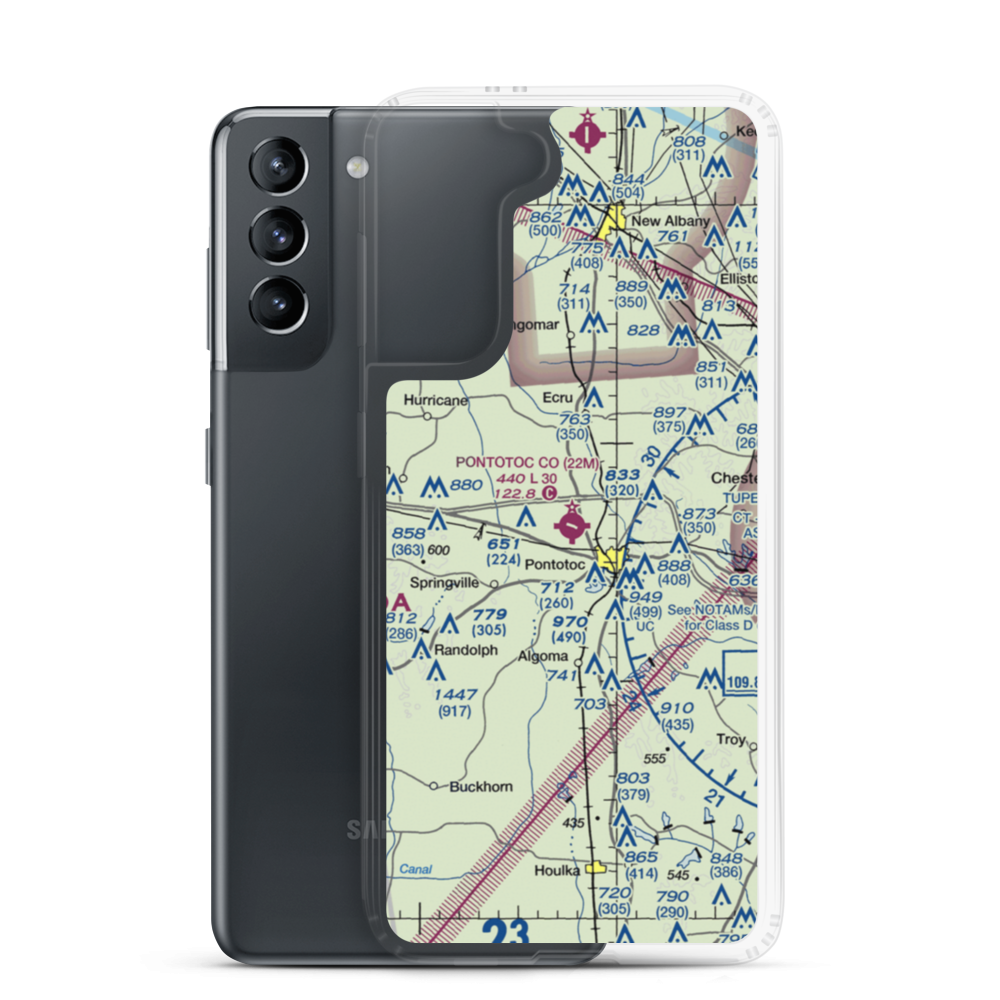 Pontotoc County Airport (22M) VFR Sectional Samsung Case Samsung Galaxy S21 model shown