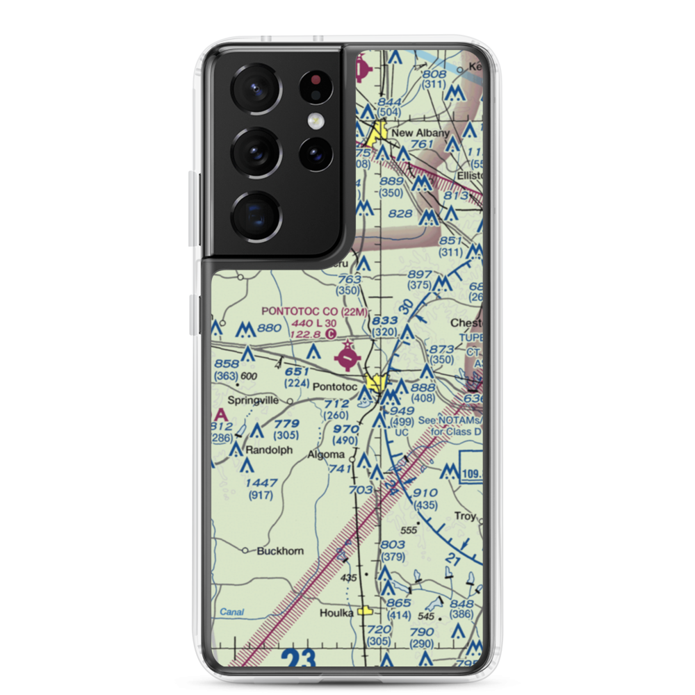 Pontotoc County Airport (22M) VFR Sectional Samsung Case Samsung Galaxy S21 Ultra model shown