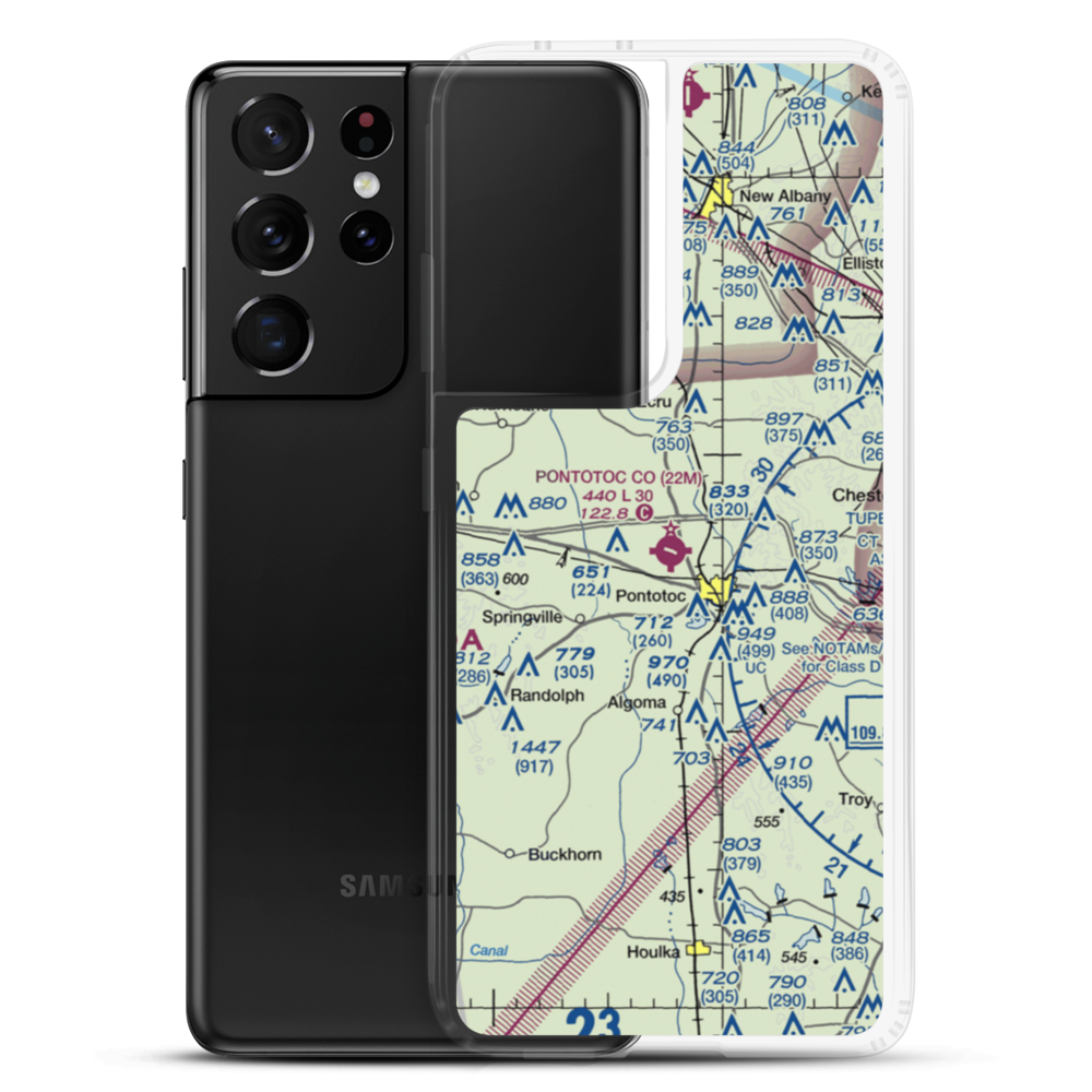 Pontotoc County Airport (22M) VFR Sectional Samsung Case Samsung Galaxy S21 Ultra model shown