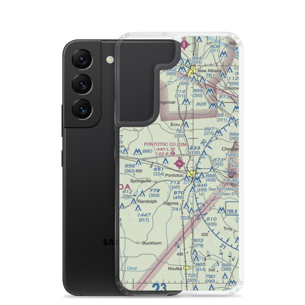 Pontotoc County Airport (22M) VFR Sectional Samsung Case Samsung Galaxy S22 model shown