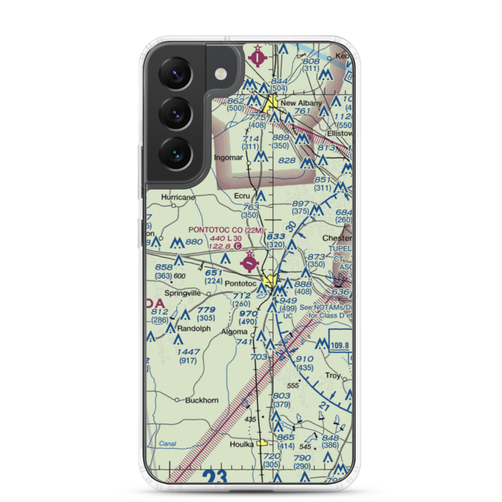 Pontotoc County Airport (22M) VFR Sectional Samsung Case Samsung Galaxy S22 Plus model shown