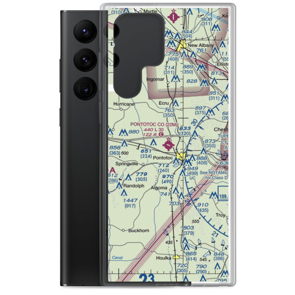 Pontotoc County Airport (22M) VFR Sectional Samsung Case Samsung Galaxy S22 Ultra model shown