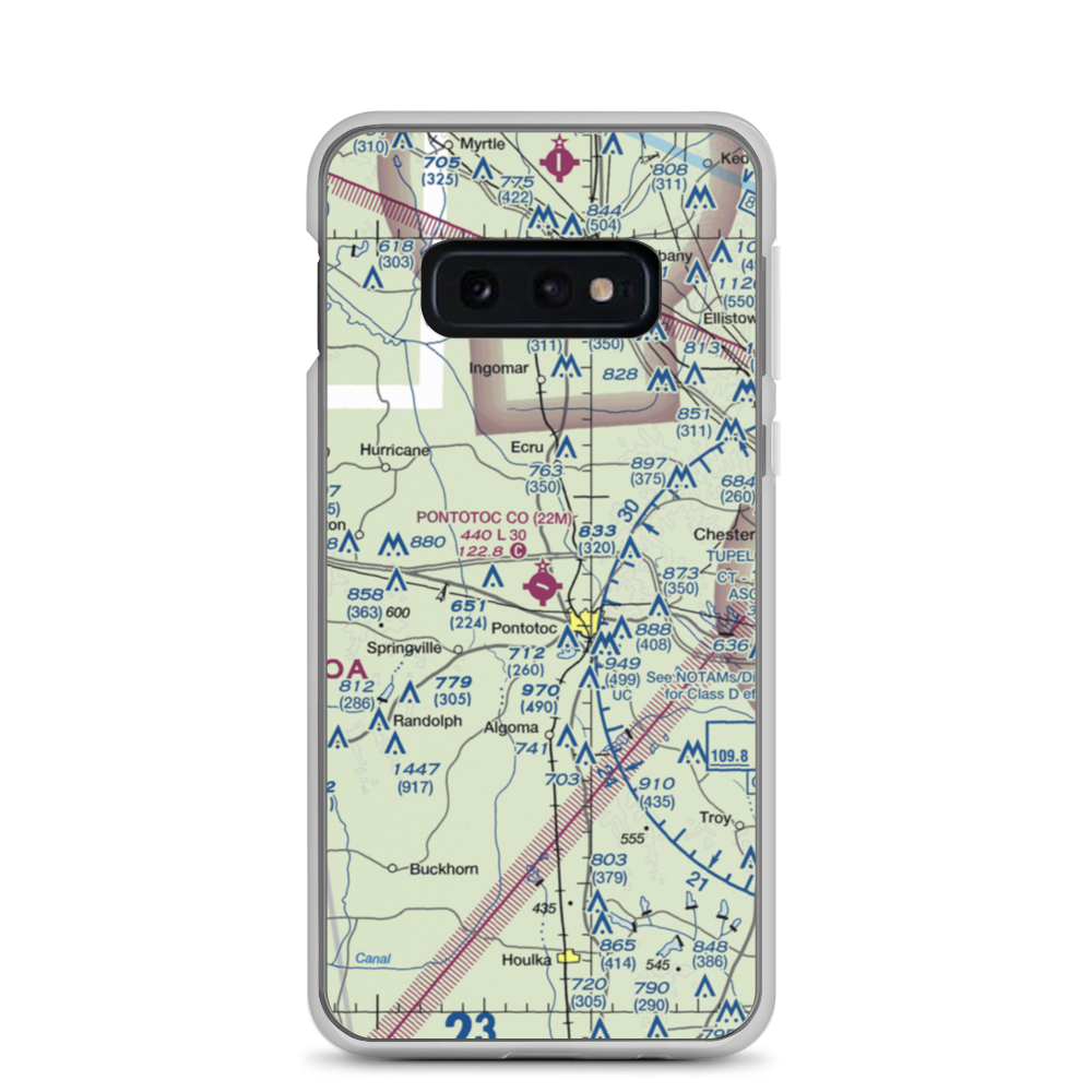 Pontotoc County Airport (22M) VFR Sectional Samsung Case Samsung Galaxy S10e model shown