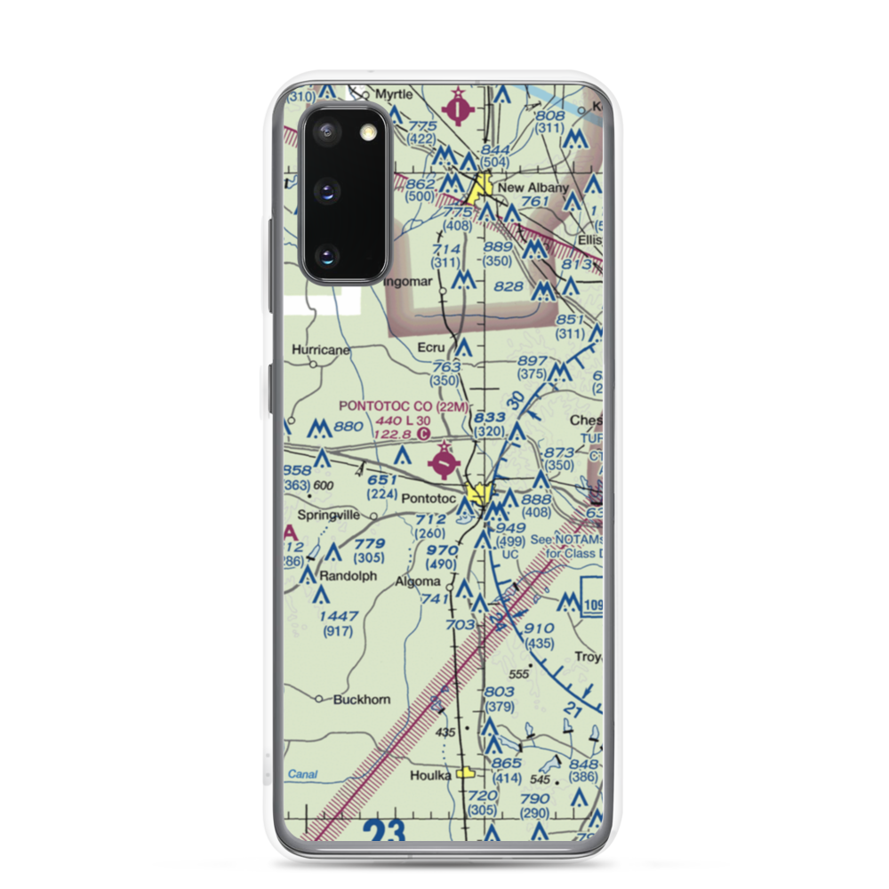 Pontotoc County Airport (22M) VFR Sectional Samsung Case Samsung Galaxy S20 model shown
