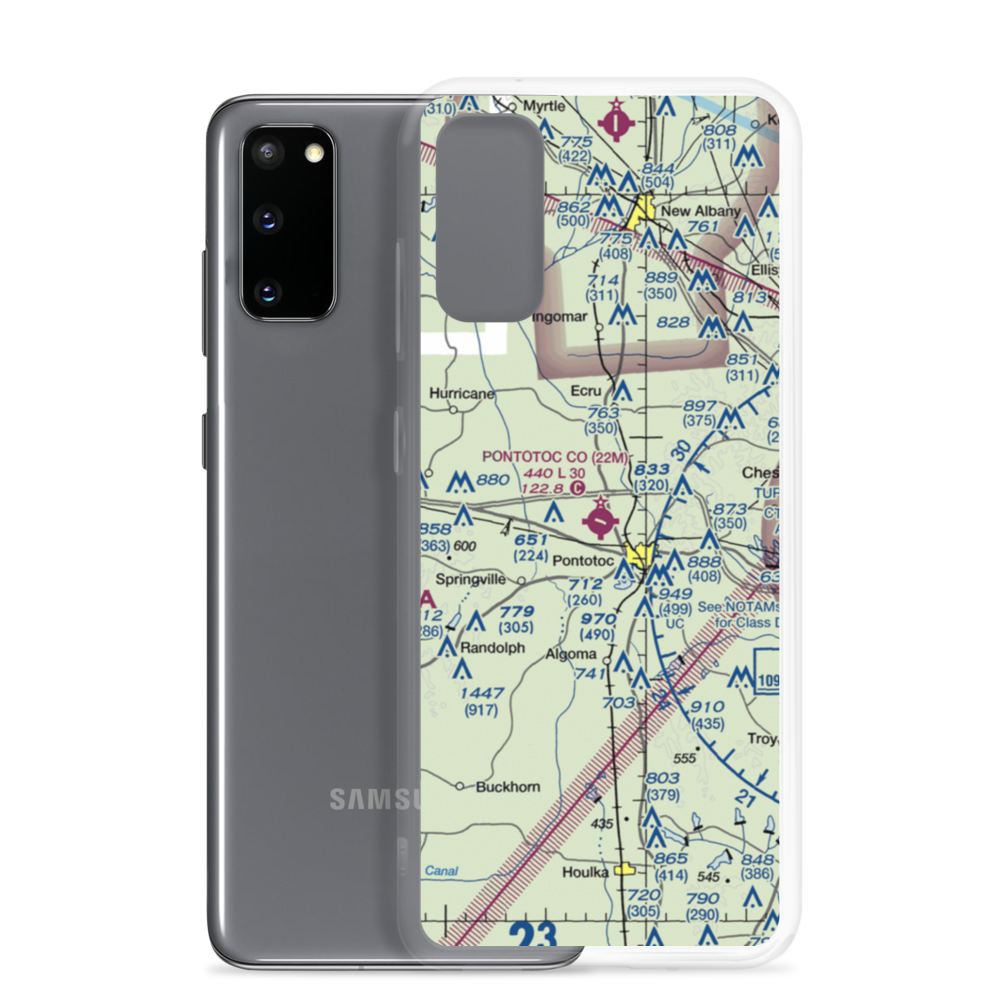 Pontotoc County Airport (22M) VFR Sectional Samsung Case Samsung Galaxy S20 model shown