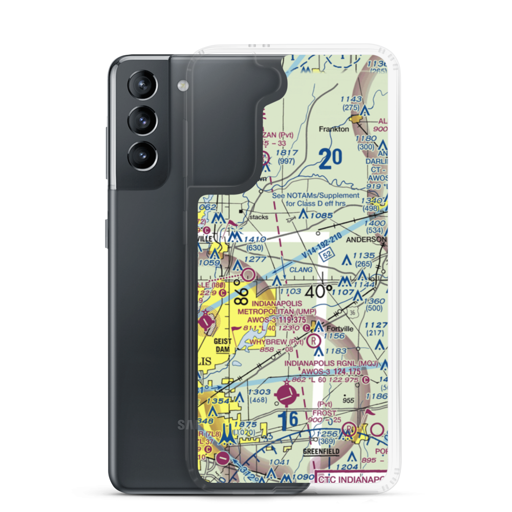 Poole Airport (II86) VFR Sectional Samsung Case Samsung Galaxy S21 model shown