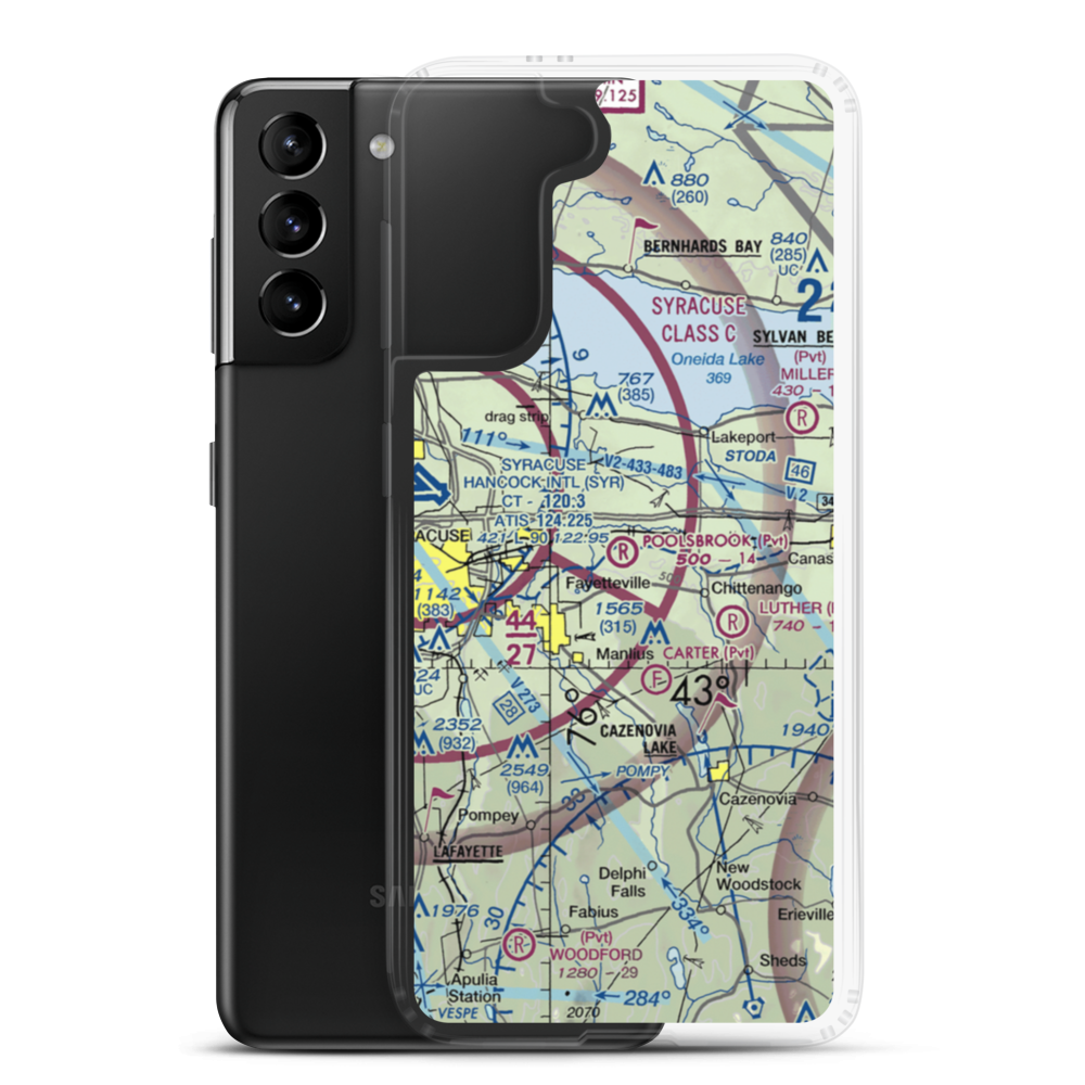 Poolsbrook Aerodrome (NY72) VFR Sectional Samsung Case Samsung Galaxy S21 Plus model shown