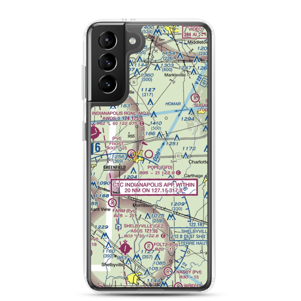 Pope Field (GFD) VFR Sectional Samsung Case Samsung Galaxy S21 Plus model shown