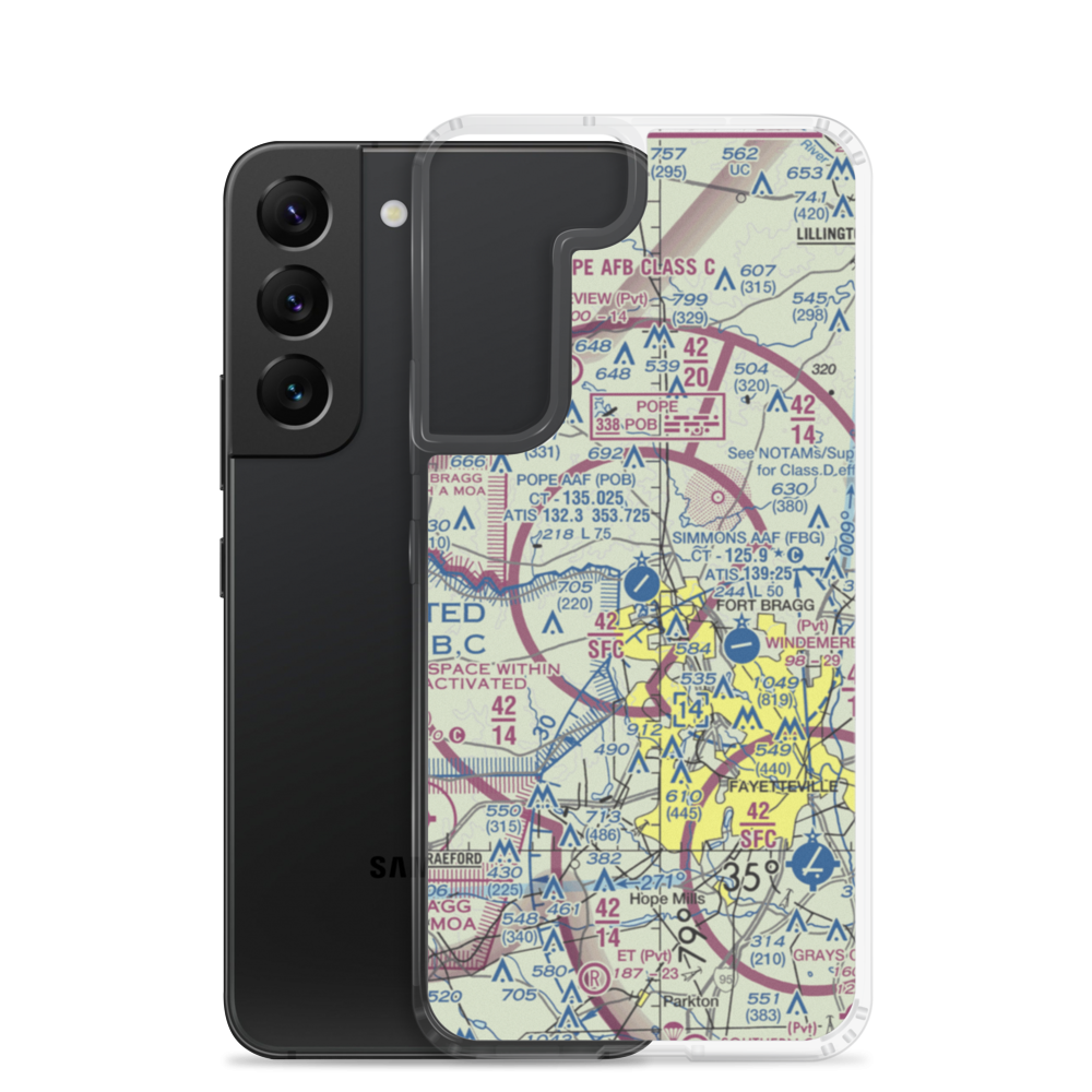 Pope Field (POB) VFR Sectional Samsung Case Samsung Galaxy S22 model shown