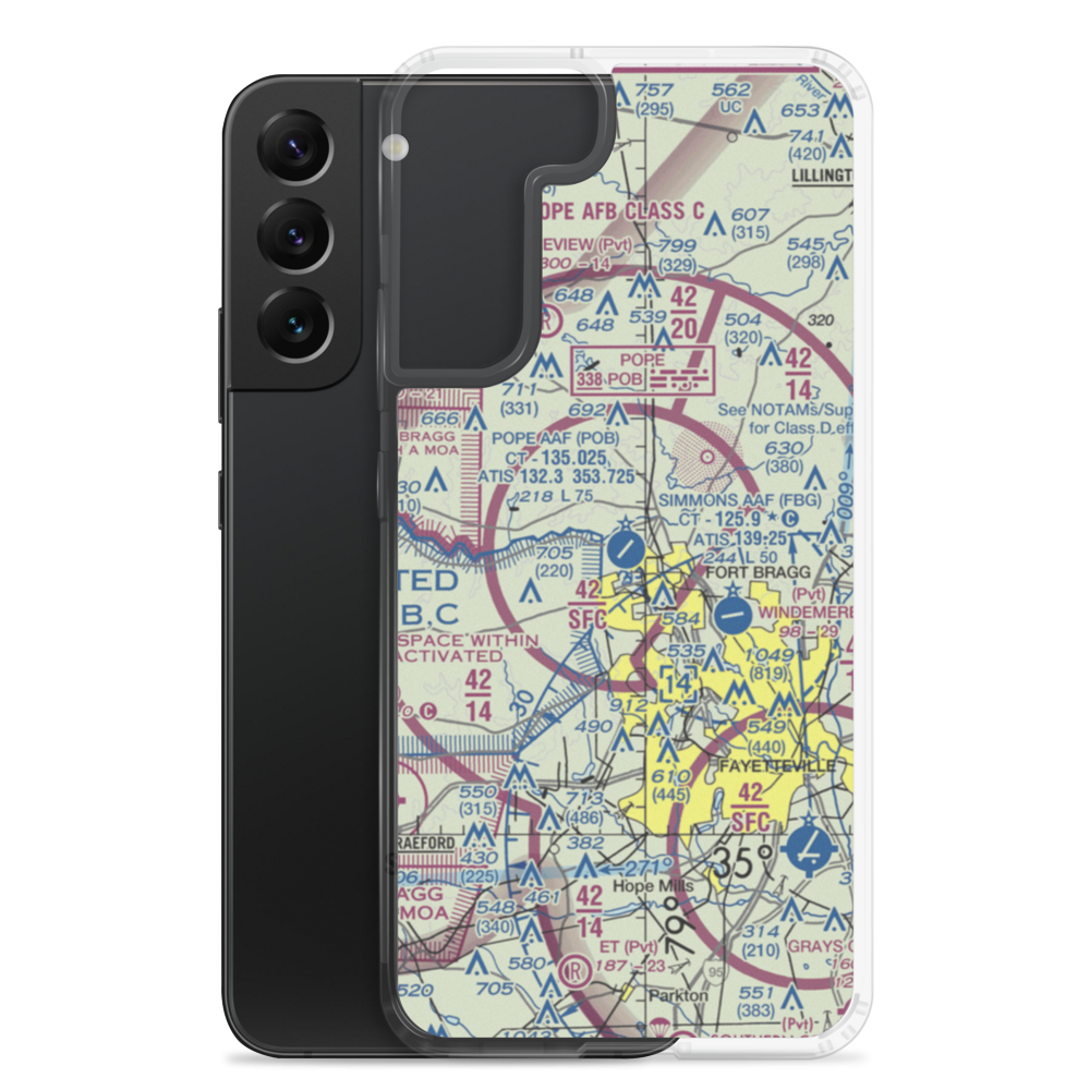 Pope Field (POB) VFR Sectional Samsung Case Samsung Galaxy S22 Plus model shown