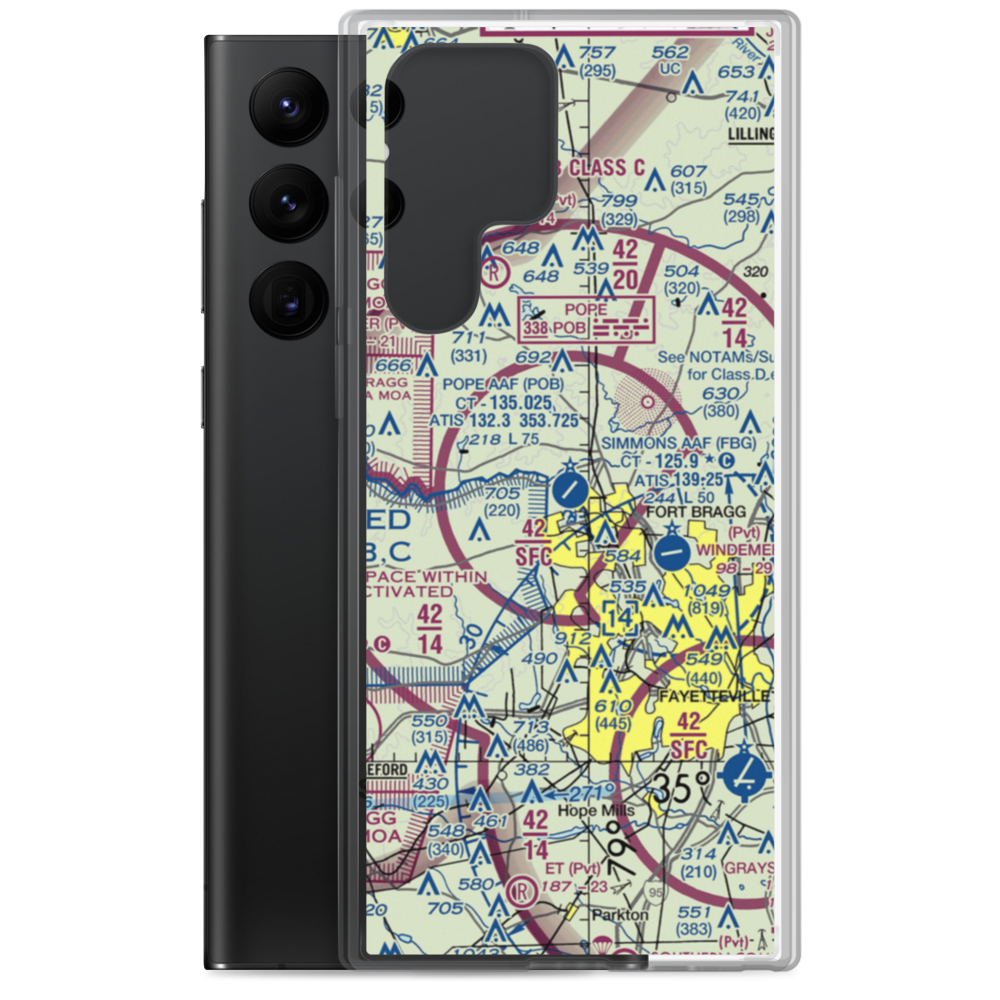 Pope Field (POB) VFR Sectional Samsung Case Samsung Galaxy S22 Ultra model shown