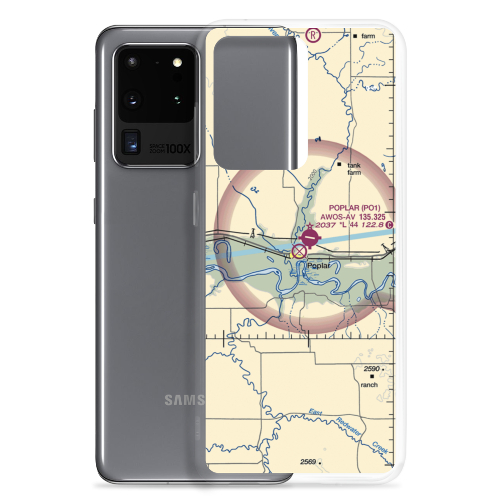 Poplar Airport (42S) VFR Sectional Samsung Case Samsung Galaxy S20 Ultra model shown
