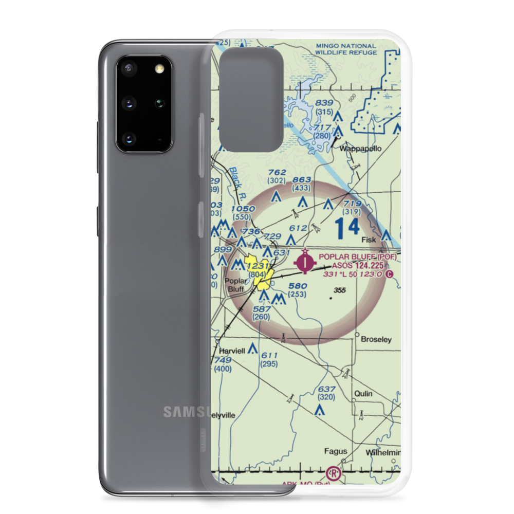 Poplar Bluff Municipal Airport (POF) VFR Sectional Samsung Case Samsung Galaxy S20 Plus model shown