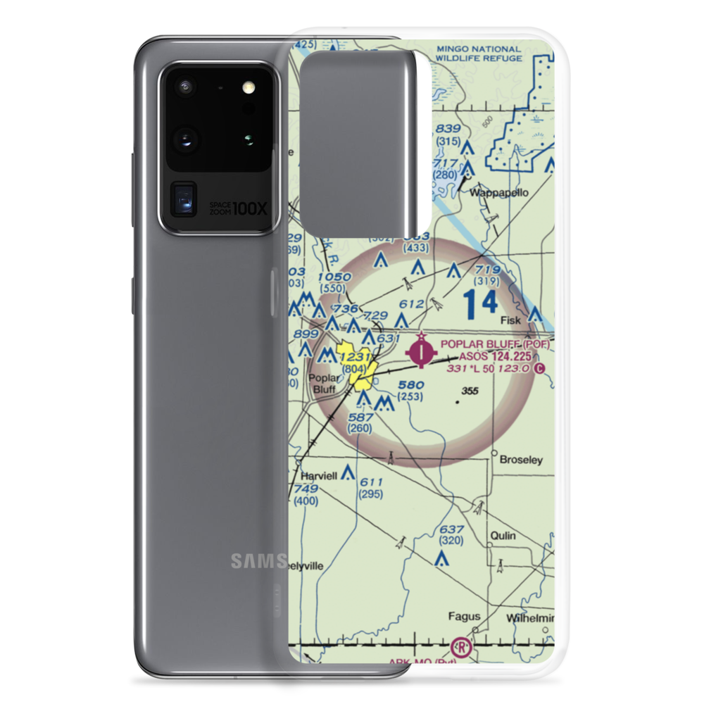 Poplar Bluff Municipal Airport (POF) VFR Sectional Samsung Case Samsung Galaxy S20 Ultra model shown