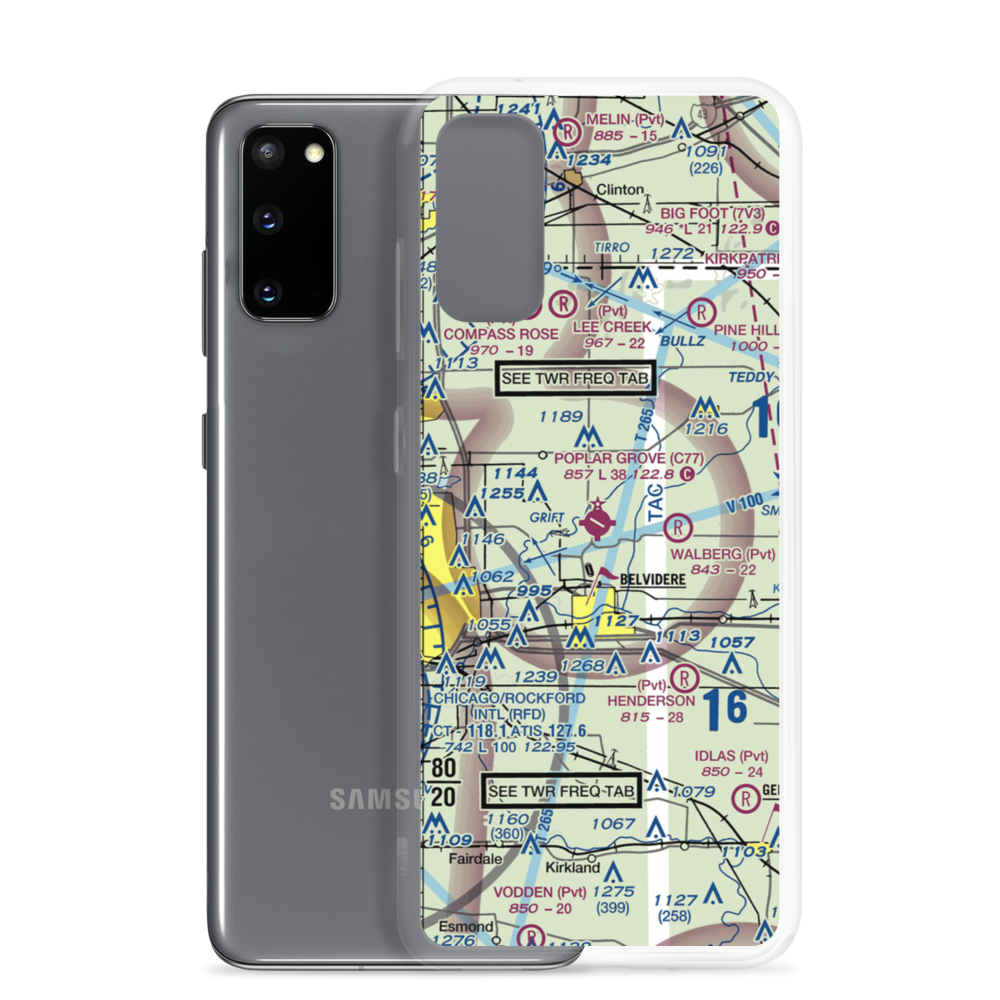 Poplar Grove Airport (C77) VFR Sectional Samsung Case Samsung Galaxy S20 Plus model shown
