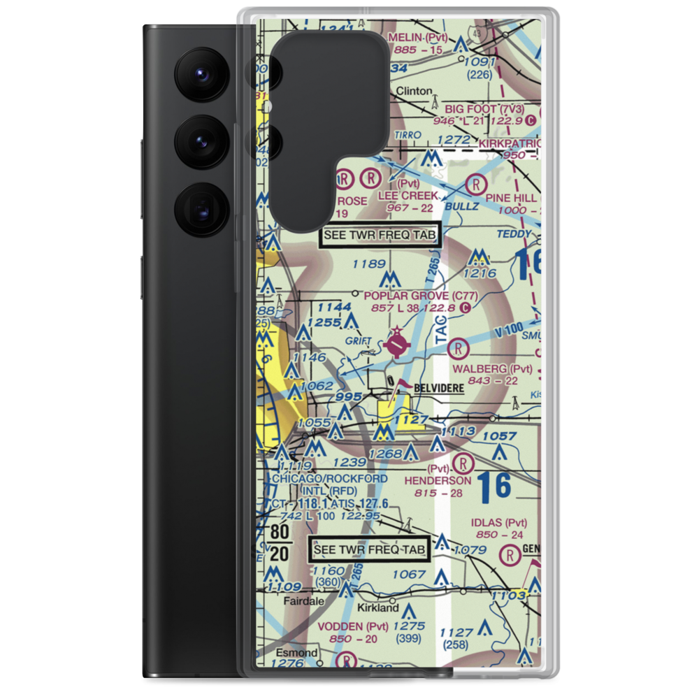 Poplar Grove Airport (C77) VFR Sectional Samsung Case Samsung Galaxy S22 Ultra model shown