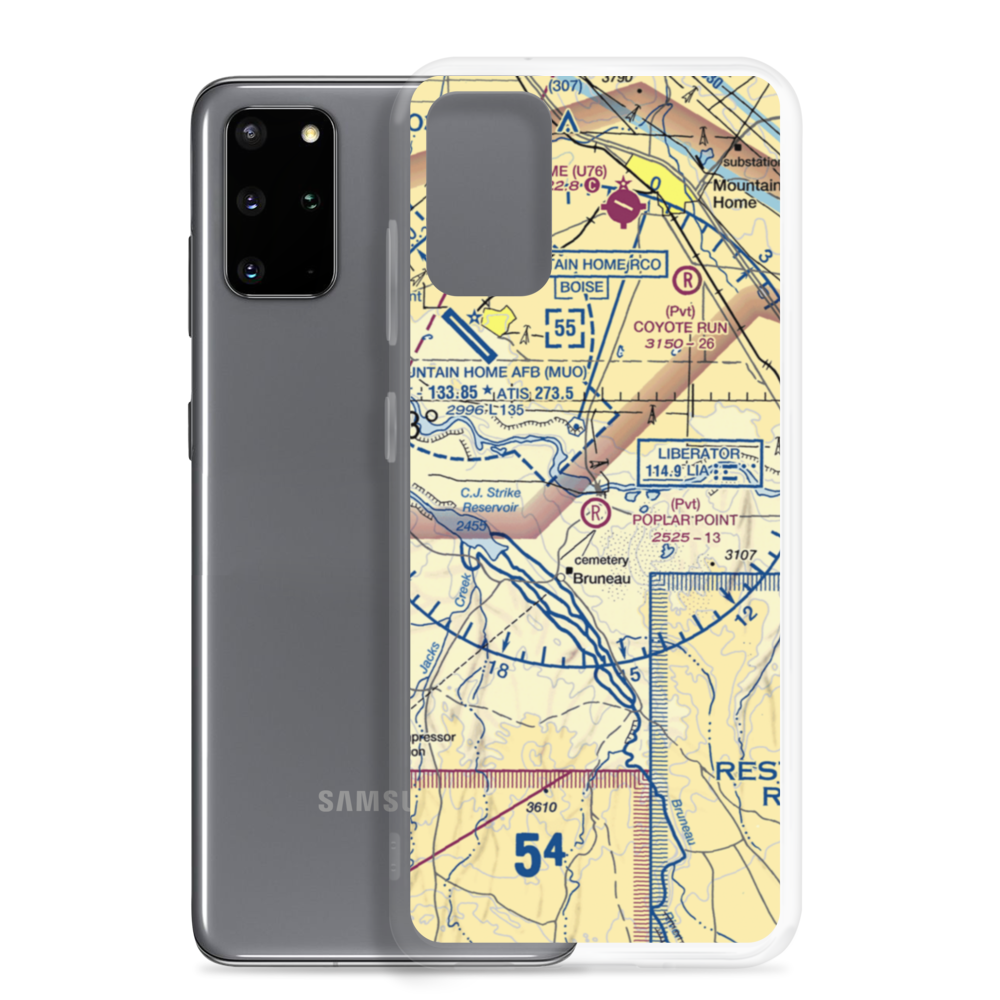 Poplar Point Airport (ID42) VFR Sectional Samsung Case Samsung Galaxy S20 Plus model shown