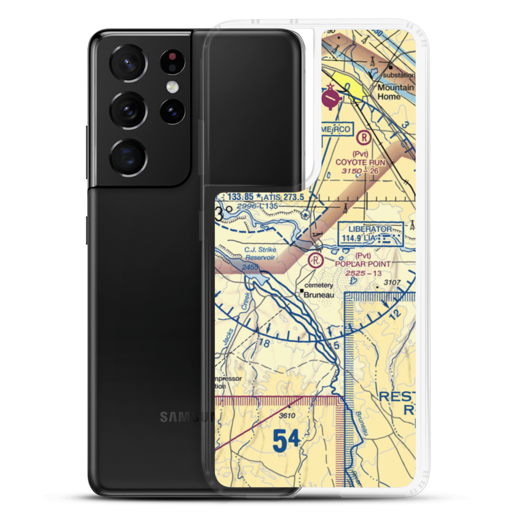 Poplar Point Airport (ID42) VFR Sectional Samsung Case Samsung Galaxy S21 Ultra model shown