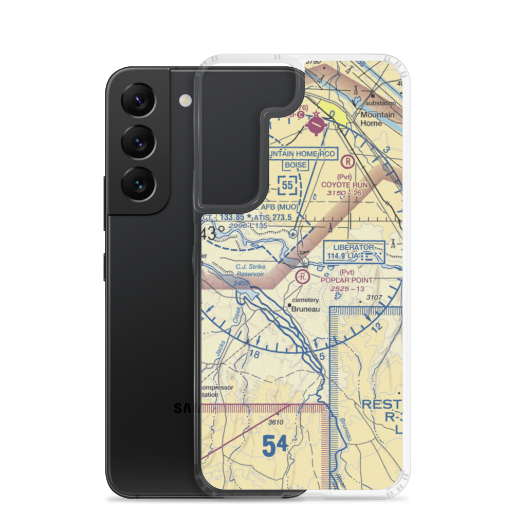 Poplar Point Airport (ID42) VFR Sectional Samsung Case Samsung Galaxy S22 model shown