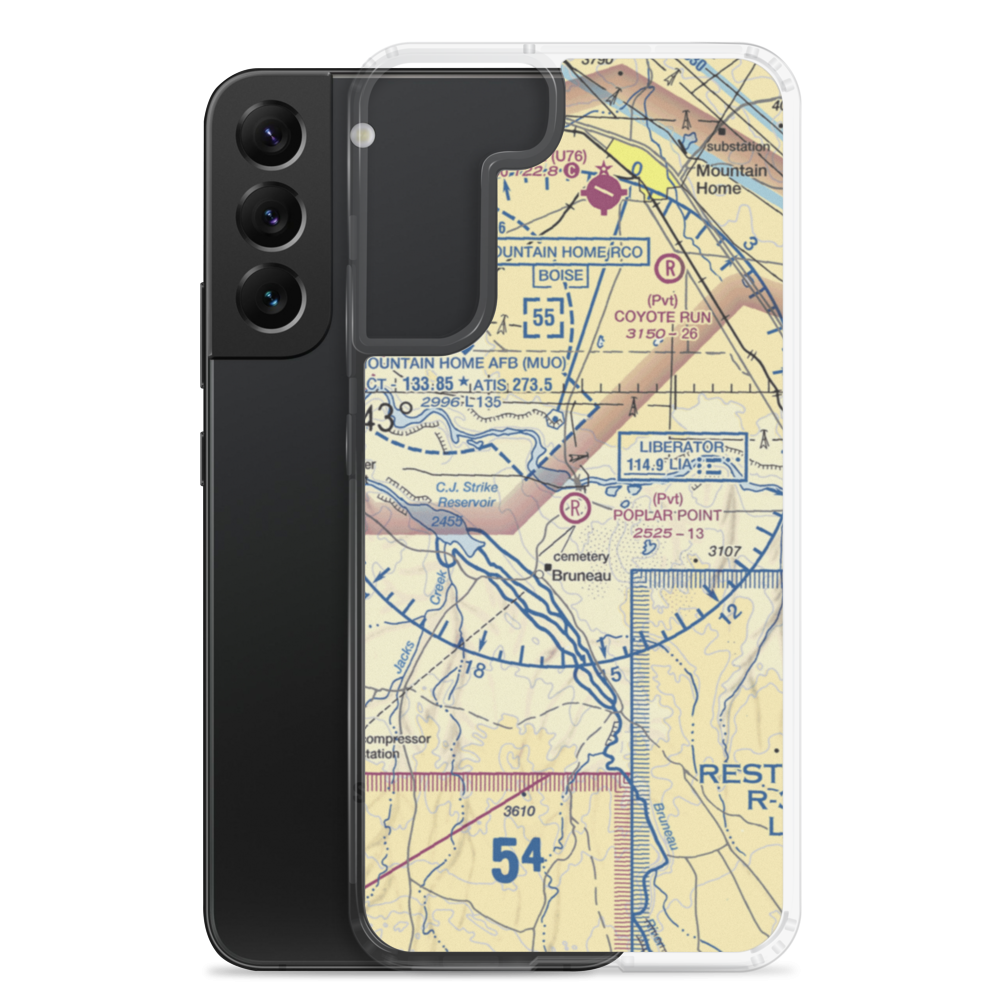 Poplar Point Airport (ID42) VFR Sectional Samsung Case Samsung Galaxy S22 Plus model shown