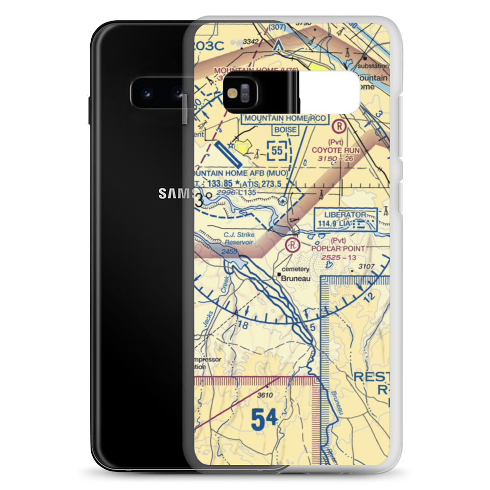 Poplar Point Airport (ID42) VFR Sectional Samsung Case Samsung Galaxy S10+ model shown