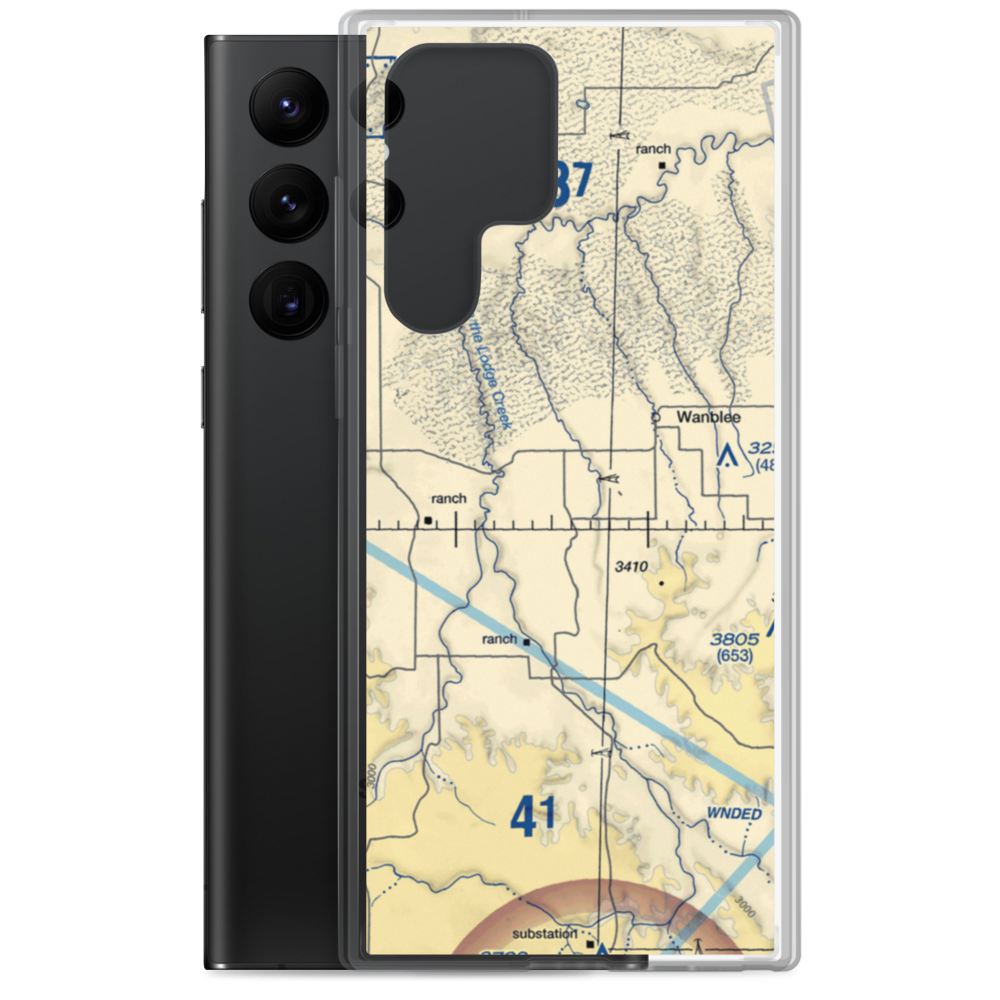 Porch Ranch Airport (0SD7) VFR Sectional Samsung Case Samsung Galaxy S22 Ultra model shown