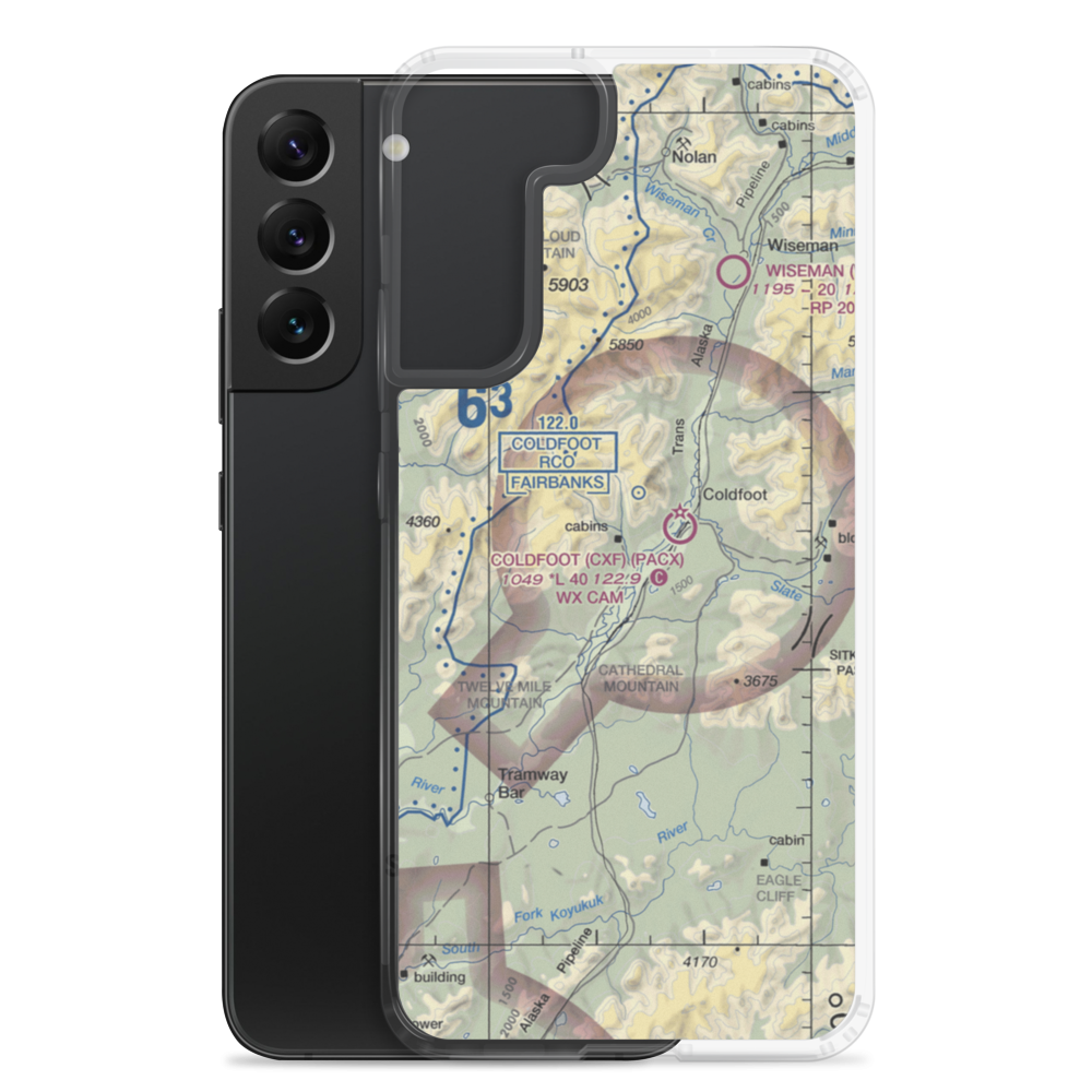 Porcupine Creek Airport (PCK) VFR Sectional Samsung Case Samsung Galaxy S22 Plus model shown
