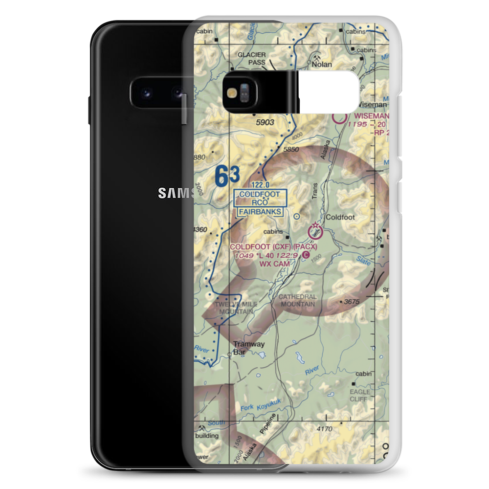 Porcupine Creek Airport (PCK) VFR Sectional Samsung Case Samsung Galaxy S10+ model shown