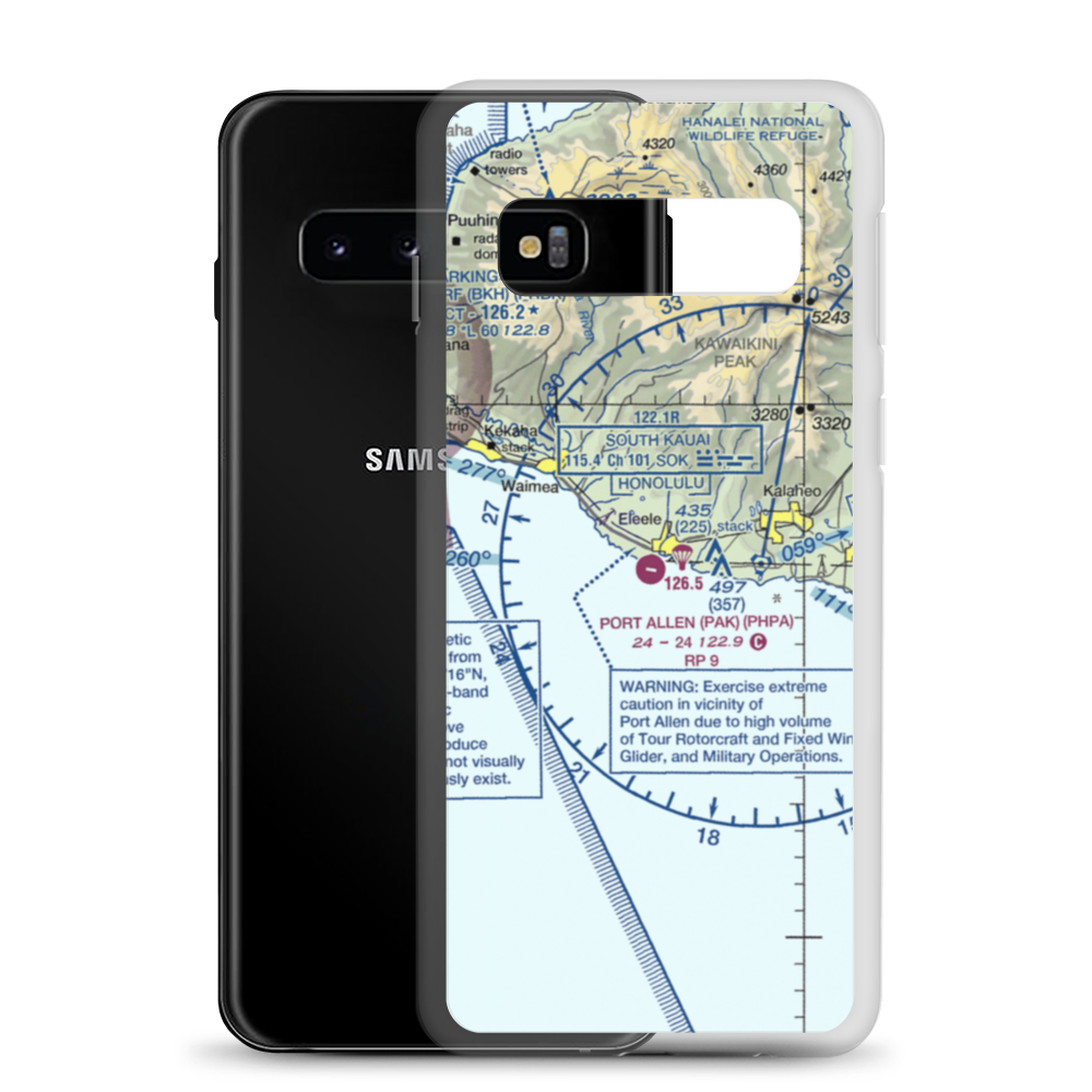 Port Allen Airport (PAK) VFR Sectional Samsung Case Samsung Galaxy S10 model shown