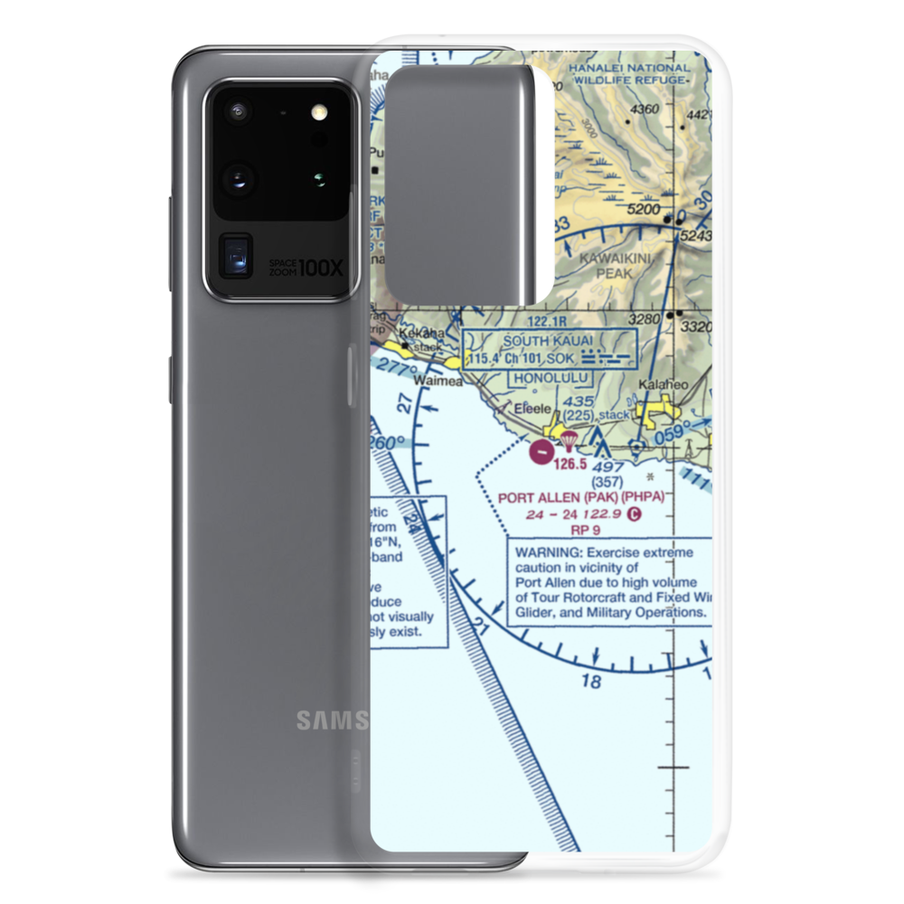 Port Allen Airport (PAK) VFR Sectional Samsung Case Samsung Galaxy S20 Ultra model shown
